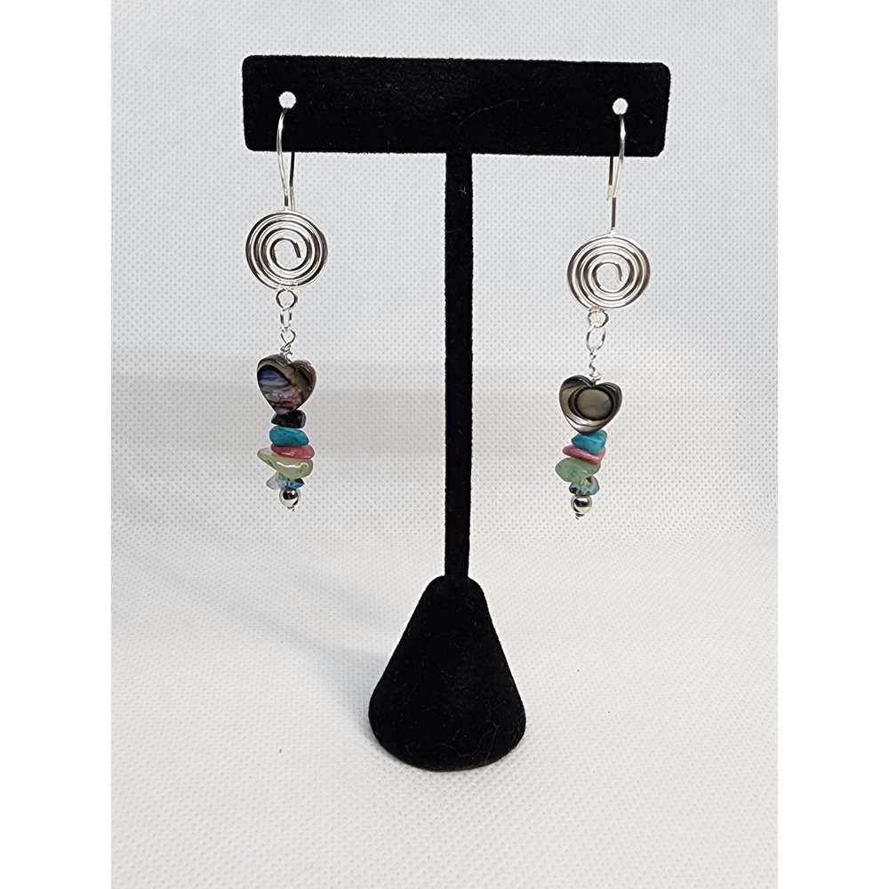 Abalone Heart Shaped Earrings